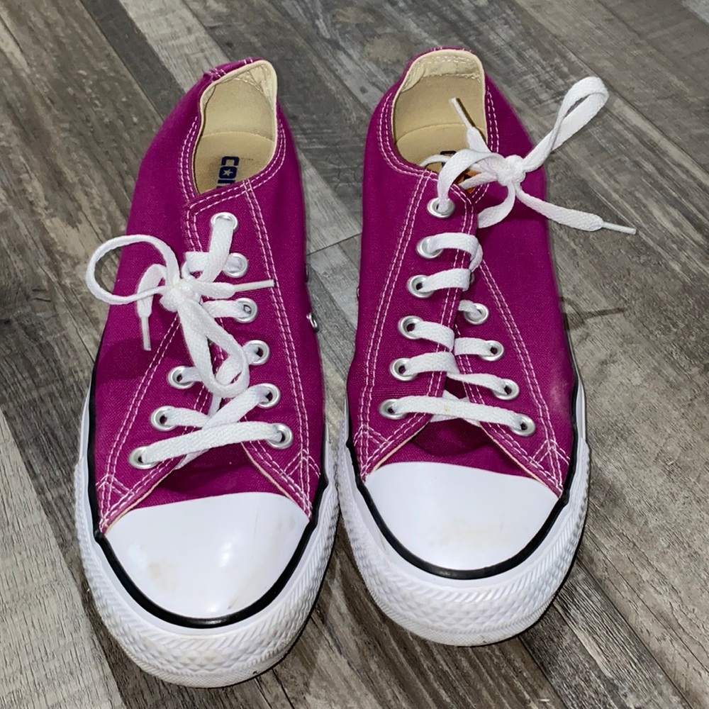 Pinkish purple converse